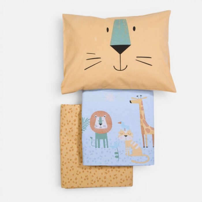 Σετ Σεντόνια Κούνιας Βρεφικά Wild Company  Nef Nef Homeware, 100% ΒΑΜΒΑΚΙ - Image 4