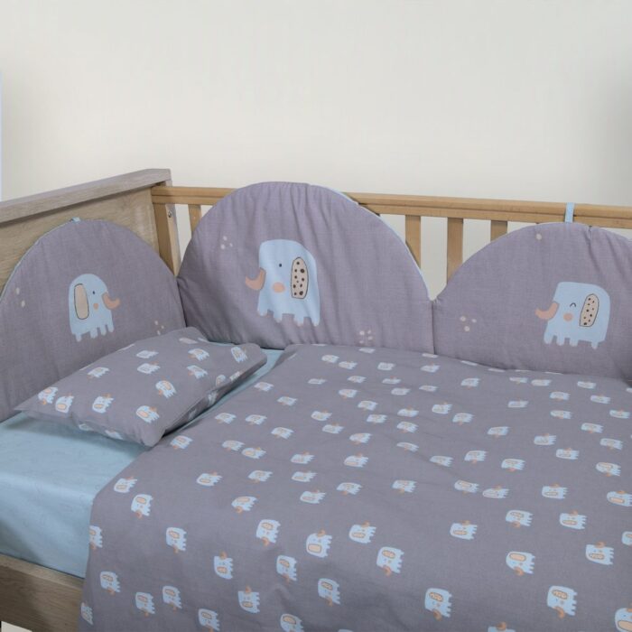 Σετ Σεντόνια Κούνιας Βρεφικά Elephants Nef Nef Homeware, 100% ΒΑΜΒΑΚΙ - Image 3