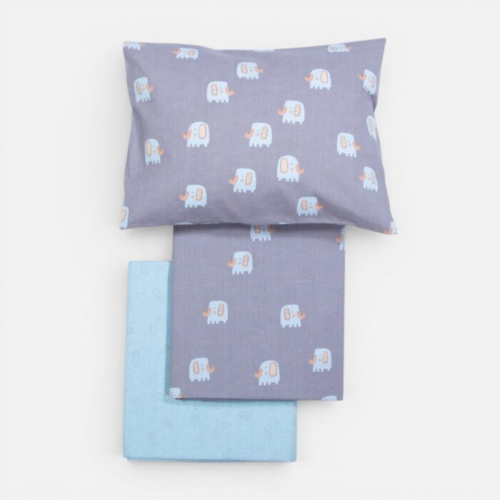Σετ Σεντόνια Κούνιας Βρεφικά Elephants  Nef Nef Homeware, 100% ΒΑΜΒΑΚΙ - Image 4