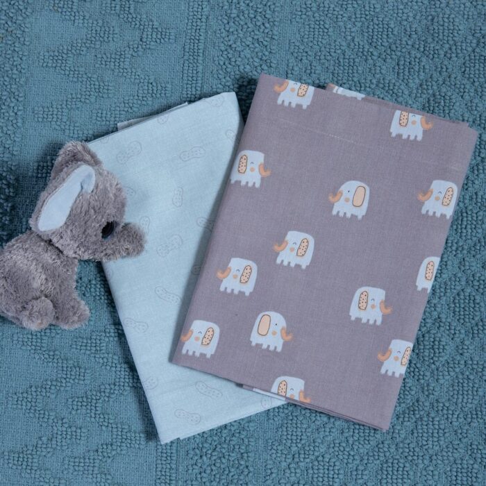 Σετ Σεντόνια Λίκνου Βρεφικά 2τεμ. Elephants  Nef Nef Homeware, 100% ΒΑΜΒΑΚΙ