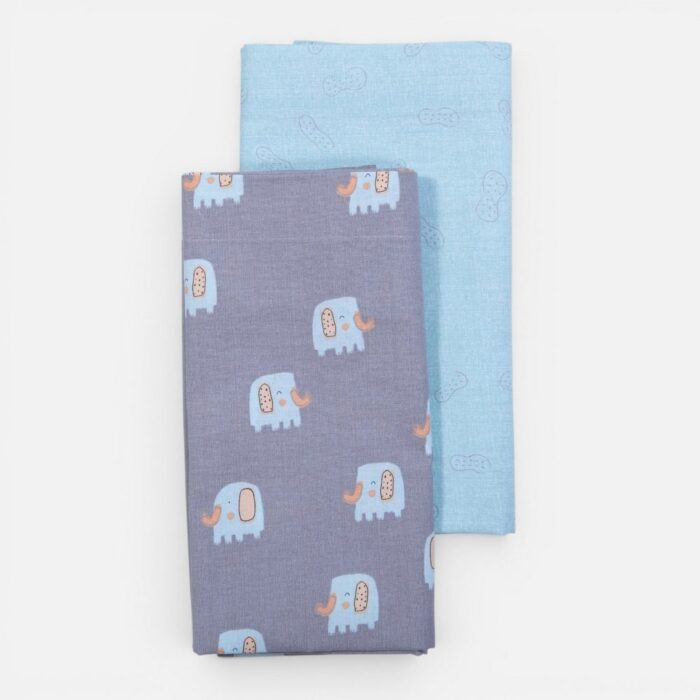 Σετ Σεντόνια Λίκνου Βρεφικά 2τεμ. Elephants  Nef Nef Homeware, 100% ΒΑΜΒΑΚΙ - Image 2