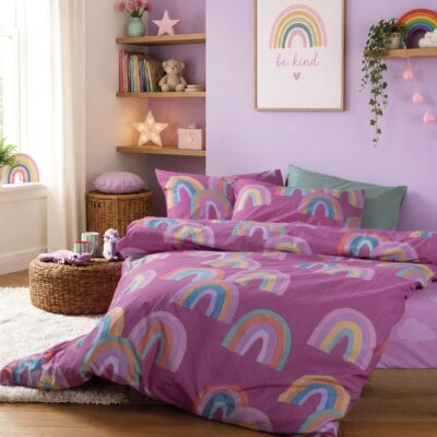 Σετ Παπλωματοθήκη Παιδική Μονή Raibow Mood 160x240 Nef Nef Homeware, 100% BAMBAKI