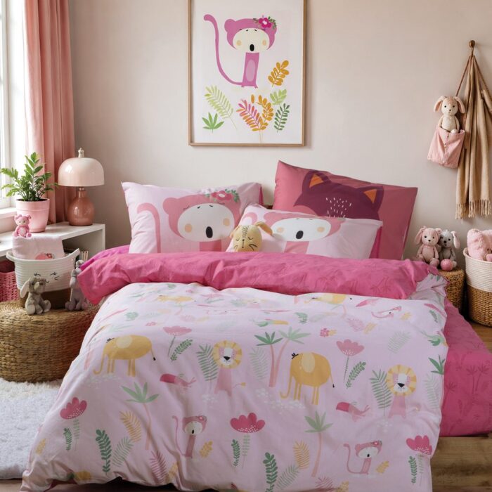 Σετ Παπλωματοθήκη Παιδική Μονή Wild & Sweet 160x240 Nef Nef Homeware, 100% BAMBAKI