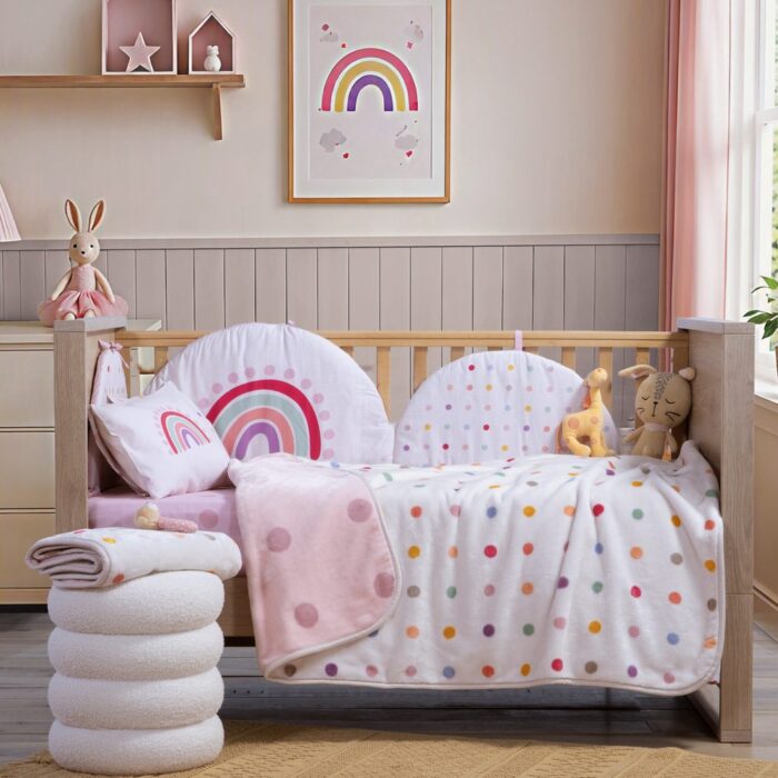 Κουβέρτα Βρεφική Αγκαλιάς Baby Dots Pink 75x100 Nef Nef Homeware, 100% ΠΟΛΥΕΣΤΕΡΑΣ