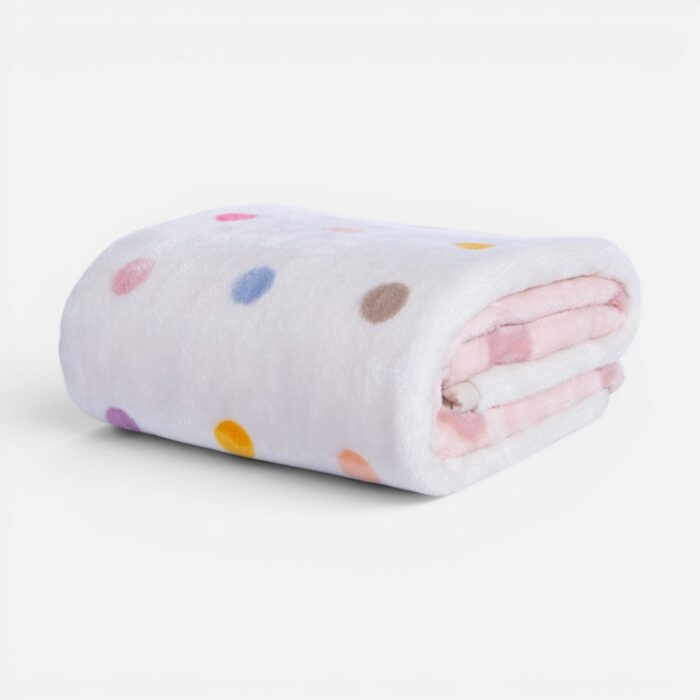 Κουβέρτα Βρεφική Αγκαλιάς Baby Dots Pink 75x100  Nef Nef Homeware, 100% ΠΟΛΥΕΣΤΕΡΑΣ - Image 3