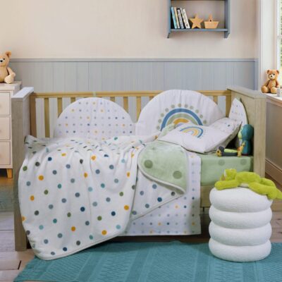 Κουβέρτα Βρεφική Αγκαλιάς Baby Dots Green 75x100 Nef Nef Homeware, 100% ΠΟΛΥΕΣΤΕΡΑΣ