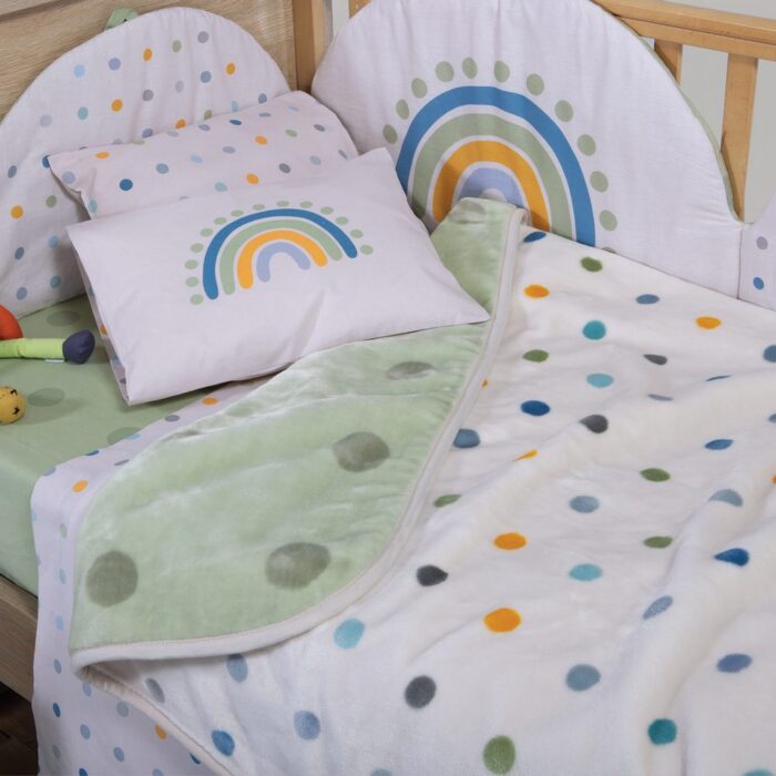 Κουβέρτα Βρεφική Αγκαλιάς Baby Dots Green 75x100 Nef Nef Homeware, 100% ΠΟΛΥΕΣΤΕΡΑΣ - Image 2