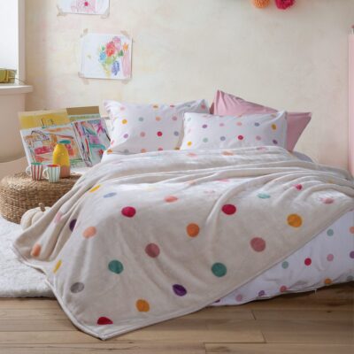 Κουβέρτα Παιδική Dots Ecru 160x220 Nef Nef Homeware, 100% ΠΟΛΥΕΣΤΕΡΑΣ
