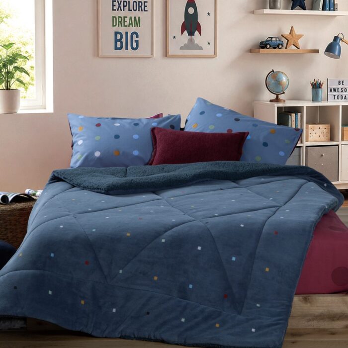 Κουβερτοπάπλωμα Παιδικό Μονό Dots Blue 160x220 Nef Nef Homeware, ΥΦ:100% ΠΟΛ-ΓΕΜΙΣΜΑ:100% ΠΟΛ.-ΠΙΣΩ:ΓΟΥΝΑ - Image 2