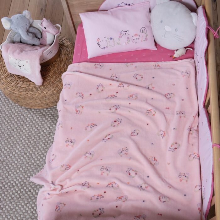 Βρεφική Κουβέρτα Fleece Αγκαλιάς Cats are perfect 110x150 Nef Nef Homeware, 100% ΠΟΛΥΕΣΤΕΡΑΣ