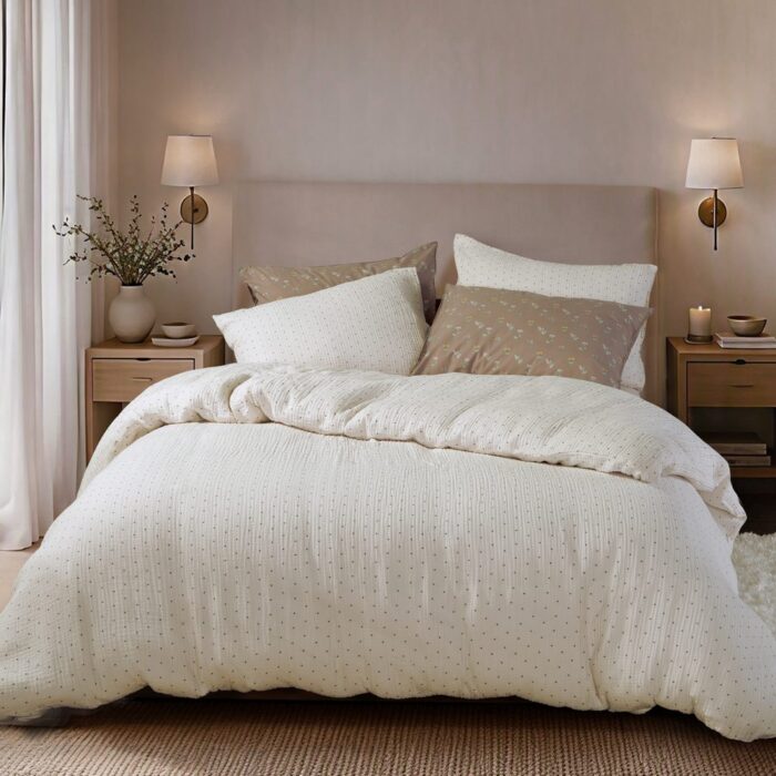 Σετ Παπλωματοθήκη Μονή Dots 160x230 Nef Nef Homeware, 100% ΒΑΜΒΑΚΙ