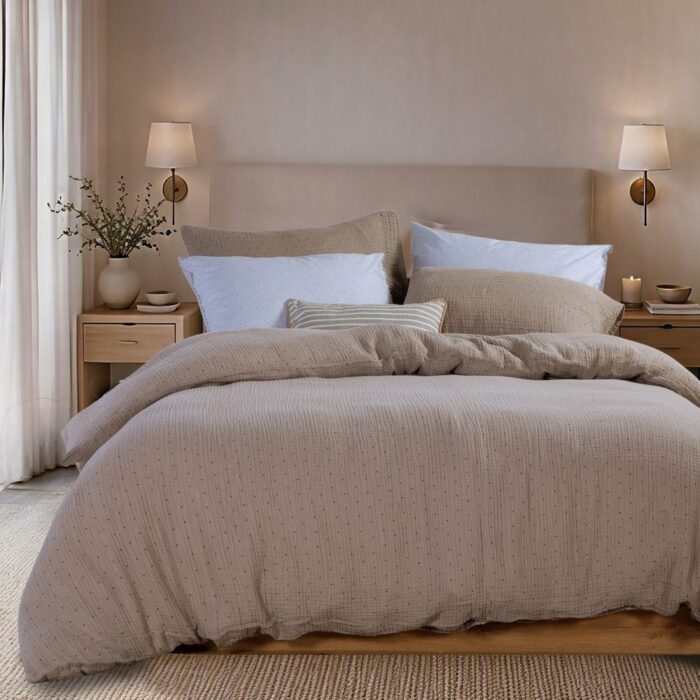 Σετ Παπλωματοθήκη Υπέρδιπλη Dots 240x230 Nef Nef Homeware, 100% ΒΑΜΒΑΚΙ