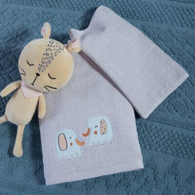 Πετσέτες Βρεφικές Σετ 2τεμ. Elephants Nef Nef Homeware, 100% ΒΑΜΒΑΚΙ