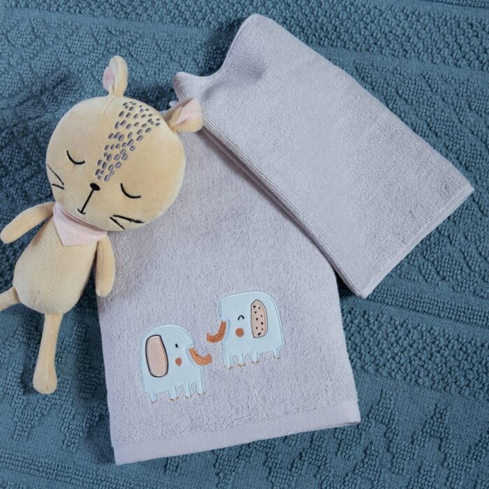 Πετσέτες Βρεφικές Σετ 2τεμ. Elephants Nef Nef Homeware, 100% ΒΑΜΒΑΚΙ