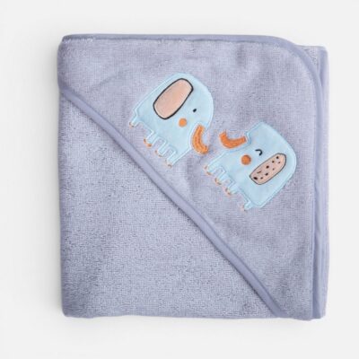 Κάπα Βρεφική Elephants 75x75 Nef Nef Homeware, 100% ΒΑΜΒΑΚΙ - Image 2