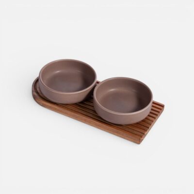 Πιάτο με Δίσκο Σετ 3Τεμ.Menti Nef Nef Homeware, ΚΕΡΑΜ-ΞΥΛΟ - Image 3