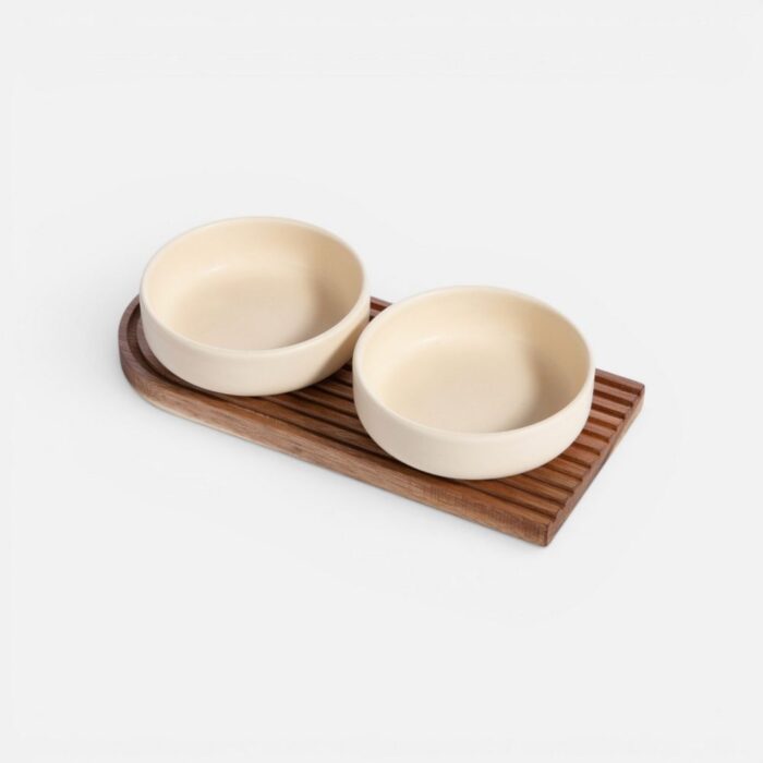 Πιάτο με Δίσκο Σετ 3Τεμ.Menti Nef Nef Homeware, ΚΕΡΑΜ-ΞΥΛΟ - Image 4