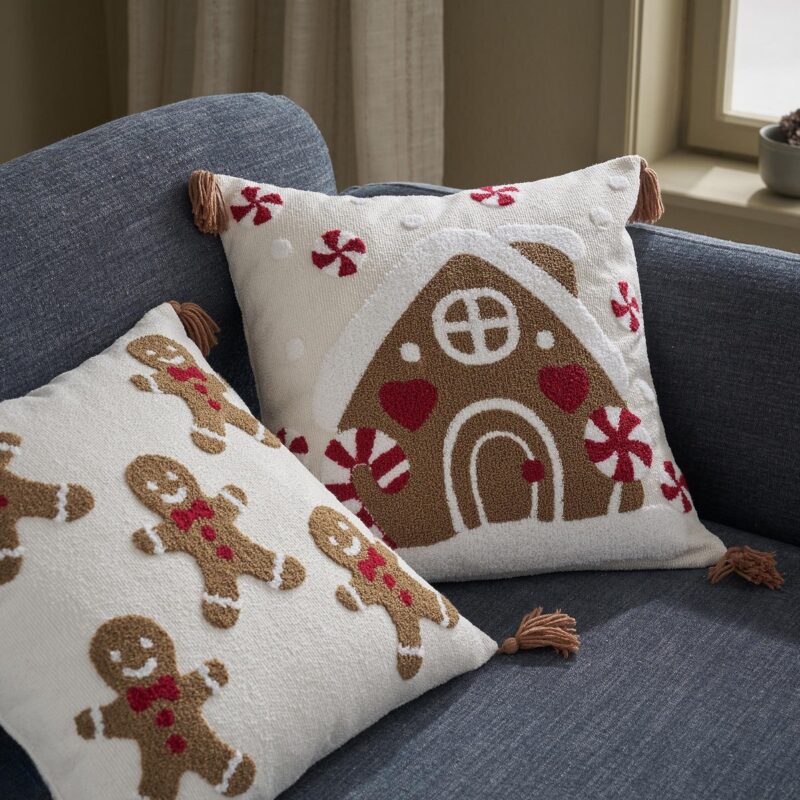 Μαξιλαροθήκη 43x43cm GOFIS HOME Xmas Ecru 879 - Image 3