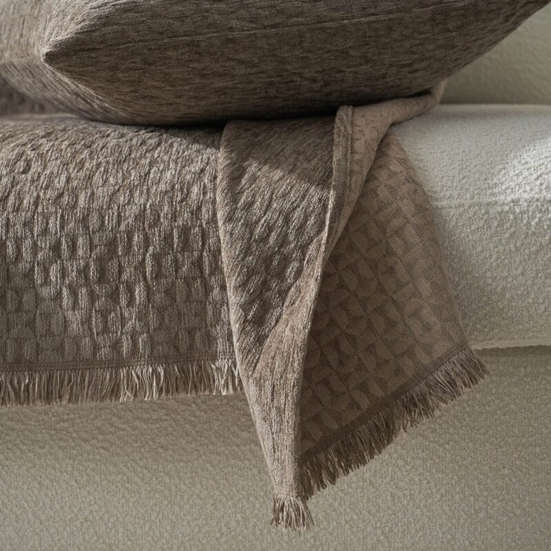 Ριχτάρι Τριθέσιου 180x300cm GOFIS HOME Ondine Fern Brown 184/13 - Image 4