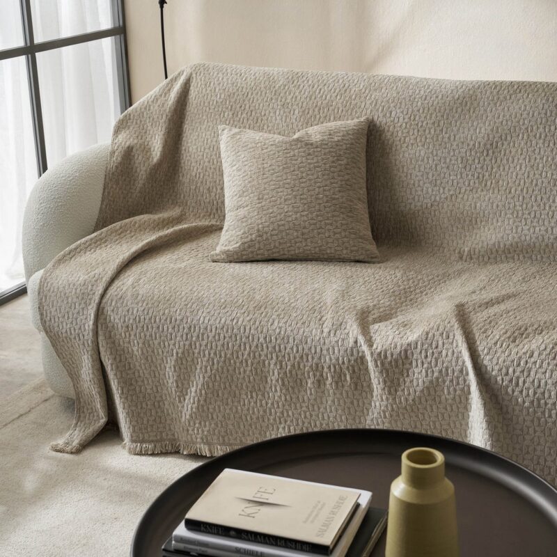 Ριχτάρι Τετραθέσιου 180x350cm GOFIS HOME Ondine Beige 184/06 - Image 3
