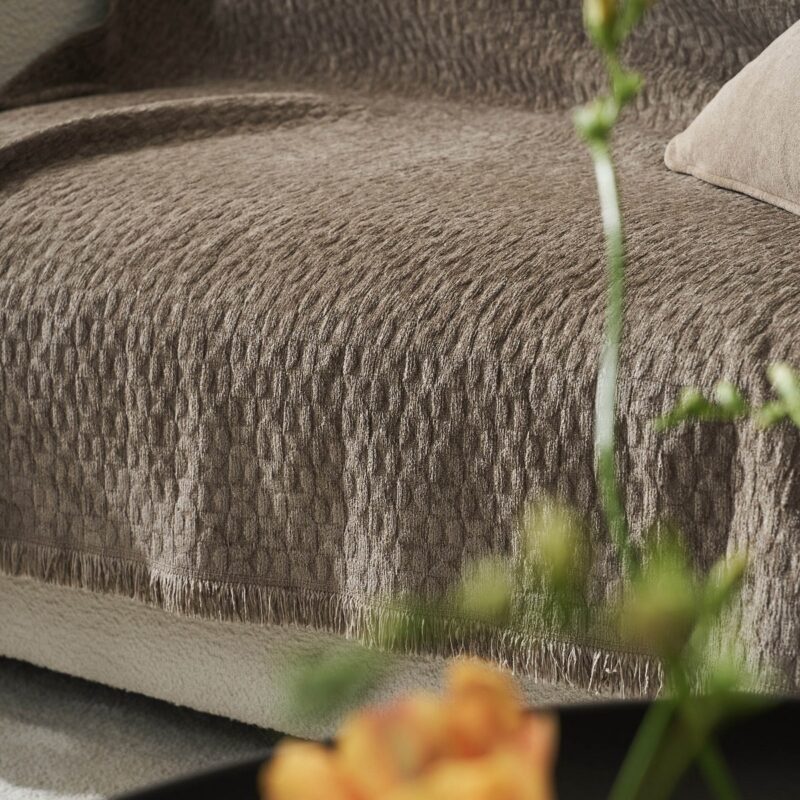 Ριχτάρι Τετραθέσιου 180x350cm GOFIS HOME Ondine Fern Brown 184/13 - Image 2