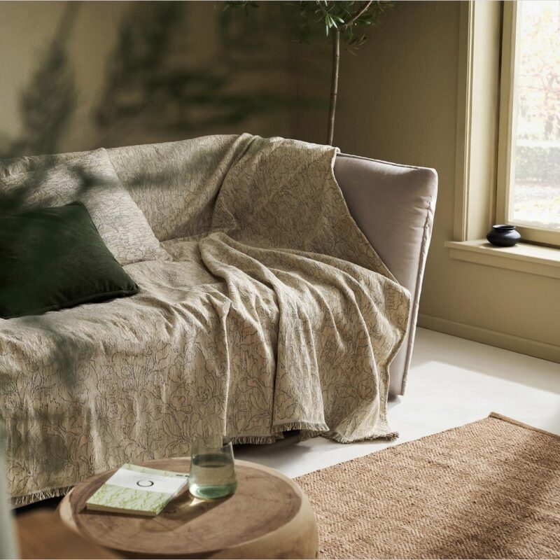 Ριχτάρι Πολυθρόνας 180x180cm GOFIS HOME Aradia Weed Beige 430/07 - Image 5