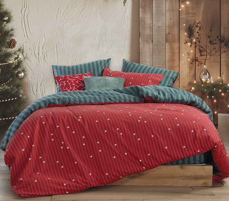 NEF-NEF ΣΕΤ ΠΑΠΛΩΜΑΤΟΘΗΚΗ ΜΟΝΗ STRAIGHT TO CHRISTMAS 160X230, 100% BAMBAKI - Image 4